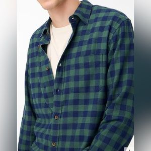 J CREW 🆕Classic gingham flannel shirt SIZE: M COLOR: Forest Floor Antique Navy